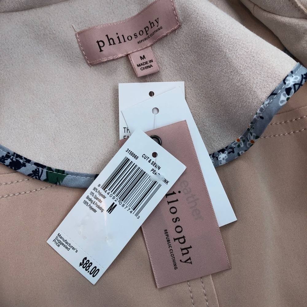 Philosophy Republic Clothing Faux Leather Moto Jacket Blush Pink Size Medium - Picture 13 of 15